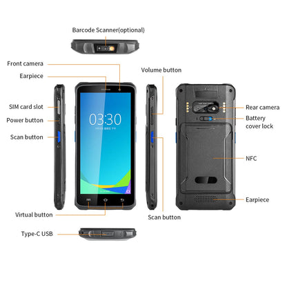 Rugged Handheld PDA Android Barcode Scanner TA10