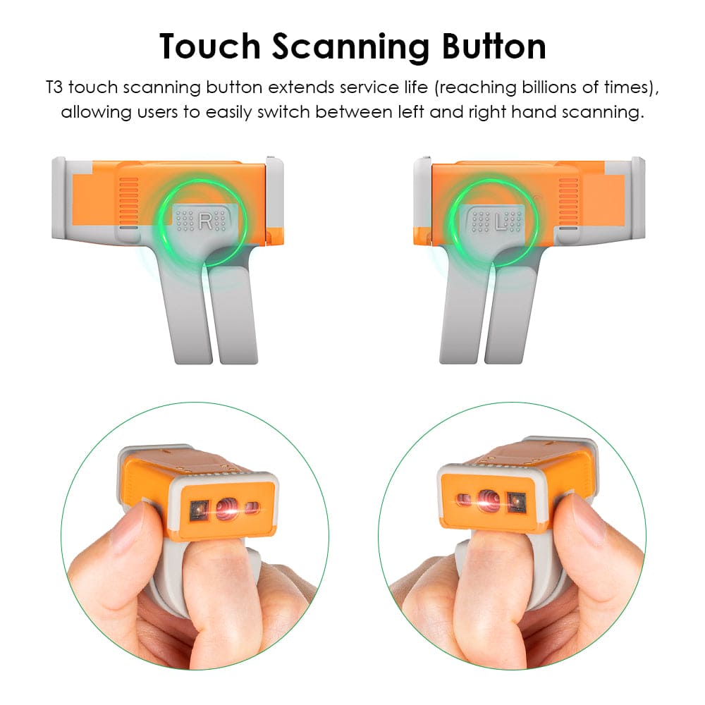 EFFON Bluetooth 2D Ring Barcode Scanner T3