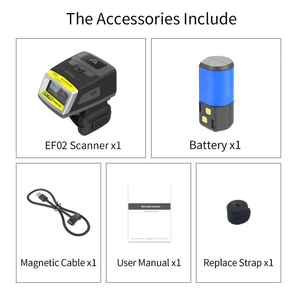 1D Laser Barcode Scanner Ring Scanners EF02 with Zebra SE965